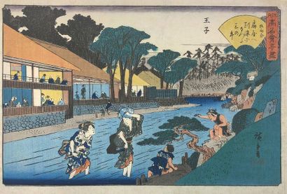 Utagawa Hiroshige (1797-1858) 
Oban Yoko-e de la série Edo kômei keitei zukushi,...
