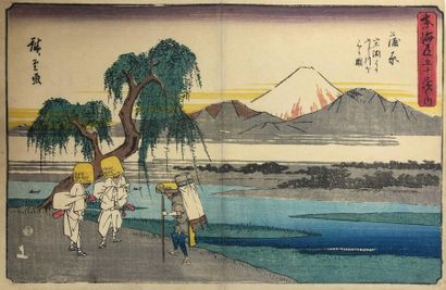 Utagawa Hiroshige (1797-1858) 
Vingt-trois aiban yoko-e de la série Tokaido Gojusan...
