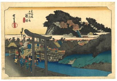 Utagawa Hiroshige (1797-1858) 
Oban yoko-e from the series Tokaido gojusan tsugi...