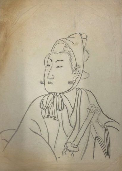 JAPON - Epoque EDO (1603 - 1868), XIXe siècle 
Ensemble de douze gouaches sur papier,...