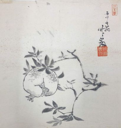 JAPON - Epoque EDO (1603 - 1868), XIXe siècle 
Ensemble de huit encres sur papier,...