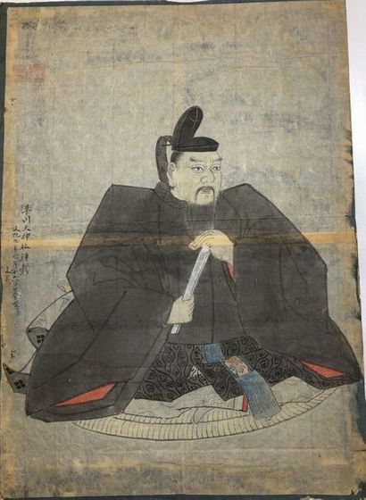 JAPON - Milieu Epoque EDO (1603 - 1868) 
Set of four large inks on paper, depicting...