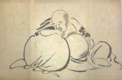 JAPON - Epoque EDO (1603 - 1868), XIXe siècle 
Ensemble de seize dessins sur papier,...