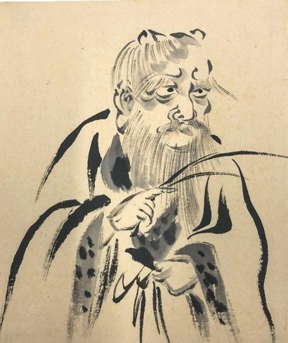 JAPON - Epoque EDO (1603 - 1868), XIXe siècle 
Ensemble de seize dessins sur papier,...
