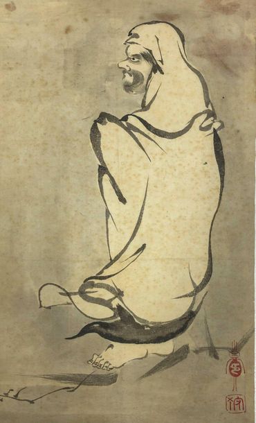 JAPON - Epoque EDO (1603 - 1868), XIXe siècle 
Ensemble de seize dessins sur papier,...