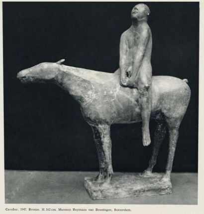 Marino MARINI (1901-1980) Cavaliere Sculpture en plâtre et métal Signée sur la terrasse...