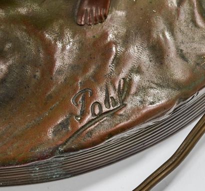 ADOLF JOSEF POHL (1872-1930) & LES ETABLISSEMENTS LOETZ Rare table lamp with a bronze...