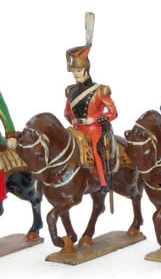 1er Empire Officier des lanciers rouges à cheval. (1 fig.) T.B.E.