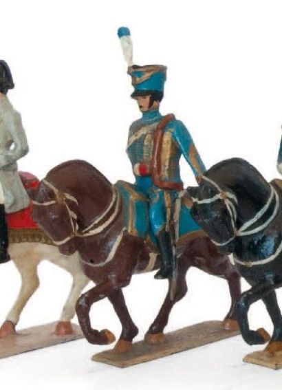 1er Empire Officier du 1er régiment de hussards à cheval. (1 fig.) Tête réparée sinon...