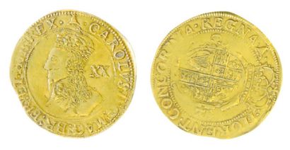 ANGLETERRE Charles I (1625-1649). Unit de 20 schilling (non daté). Mint mark: bell...