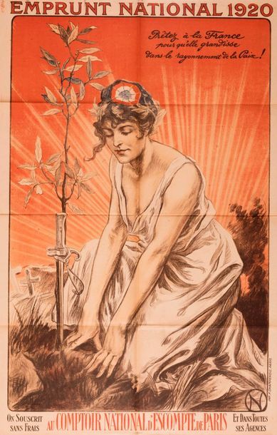 O.N. National Loan 1920. Lend to France to grow in the radiance of Peace! Comptoir...