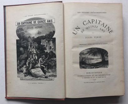 Jules VERNE Fifteen-year-old captain. 

Illustrations by Henri Meyer. Paris, Bibliothèque...