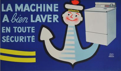 MORVAN Hervé d'après Atlantic la machine à bien laver en toute sécurité. 1961. Affiche...