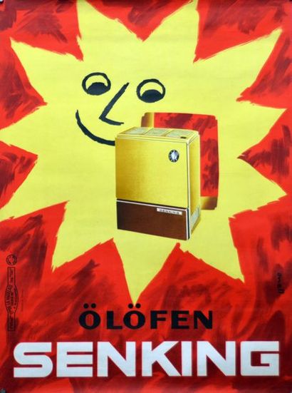 ONELL Senking oil stove. Lithographic poster. Sté d'Expl. Ets de La Vasselais Imp....
