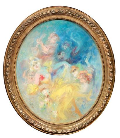 Jules CHÉRET (1836-1932) 
The Pastel dancers
in tondo signed lower left
73 x 58 ...