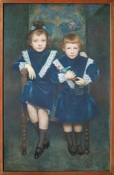 École du NORD, fin XIXe siècle 
Portrait de famille, 1899
Pastel, daté et porte un...