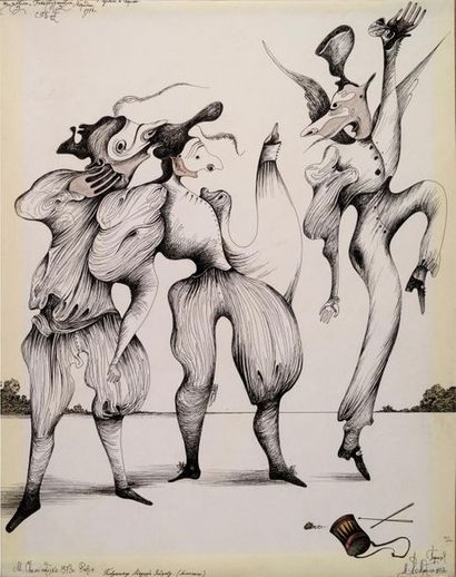 Mikhail CHEMIAKIN (né en 1943) Le carnaval de Saint-Pétersbourg
Ink and wash, signed...