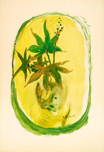 Georges BRAQUE (1882-1963) 
Flowered
Vase Print signed
42 x 28 cm