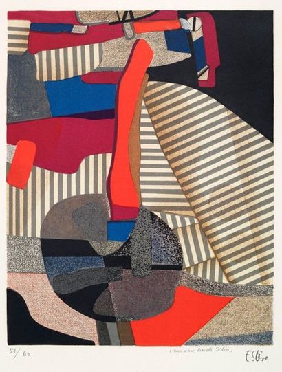 Maurice ESTÈVE (1904-2001) 
Composition
Lithograph n°53/60 signed and countersigned
50...