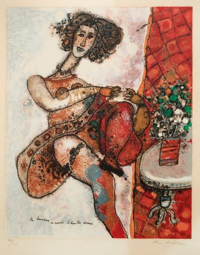 THEO TOBIASSE (1927-2012) 
La danseuse
Lithograph signed lower right numbered 26/100
55...
