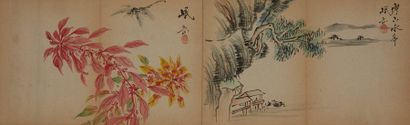 null Album d'encres sur papier
Paysages
Signé Mingaku
JAPON - Epoque MEIJI (1868...