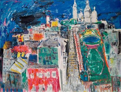 Bernard LORJOU (1908-1986) 
Montmatre
Oil on canvas signed lower right 88,5 x 116...