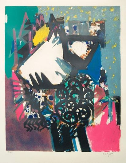 Bernard LORJOU (1908-1986) 
Abstraction
Lithograph signed lower right 48,5 x 38,5...