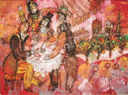 THEO TOBIASSE (1927-2012) 
La bohème, 1972
Mixed media signed lower right, titled...