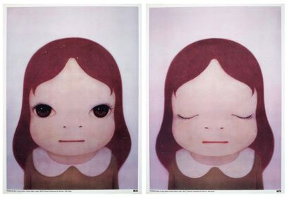 Yoshitomo NARA (1959) 
Cosmic girl Eyes opened, eyes Closed
Offset lithography. Courtesy...