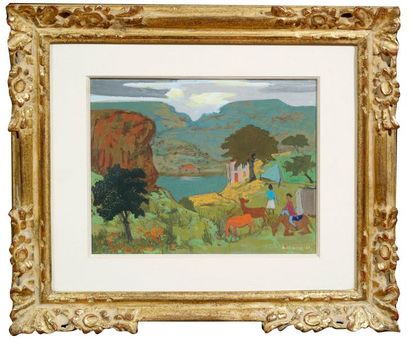 Grégoire MICHONZE (1902-1982) 
Landscape
Oil signed lower right and dated 62
20 x...