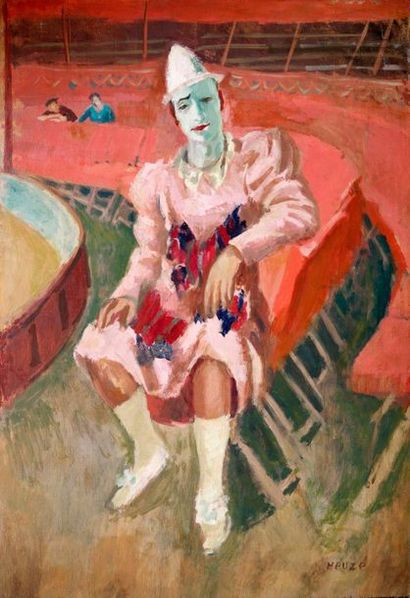 Edmond HEUZE (1884-1967) 
The clown
Oil on panel signed lower right
108 x 77 cm