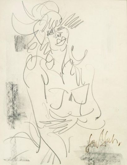 GEN PAUL (1895-1975) 
Portrait de femme
Crayon gras signé en bas à droite 33,5 x...