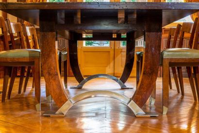 JULES LELEU (1883-1961) & KATSU HAMANAKA (1895-1982) 
Large modernist dining table...