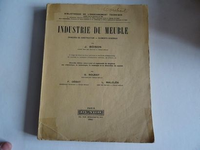 null « Industrie du meuble », J. Boison ; Ed. Dunod, 1941, 312 p. (couverture présentant...