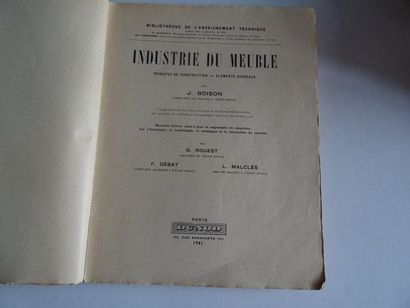 null « Industrie du meuble », J. Boison ; Ed. Dunod, 1941, 312 p. (couverture présentant...