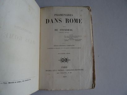 null « Promenades dans Rome », Stendhal ; Ed. Michel Lévy Frères éditeur, 1858, 380...