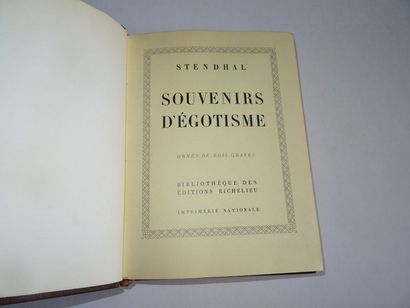 null « Souvenirs d’égotisme », Stendhal ; Ed. Bibliothèque des éditions Richelieu,...