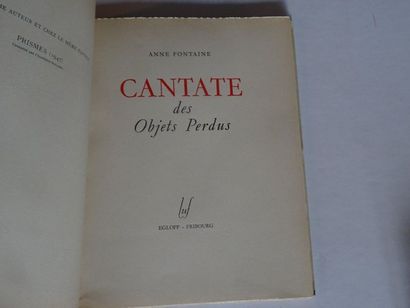 null « Cantates des objets perdus », Anne Fontaine ; Ed. Librairie de l’université...