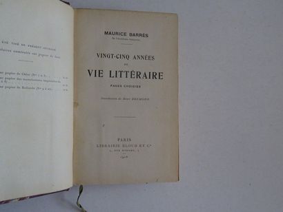 null « Vingt-cinq années de vie littéraire : pages choisies », Maurice Barrès ; Ed....