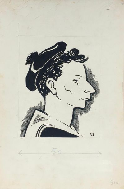 Ralph SOUPAULT (1904-1962) Jeune marin de profil

Mercure

Dessin encre sur papier...