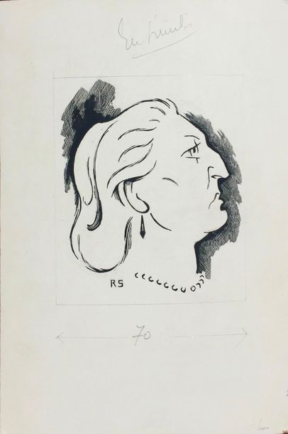 Ralph SOUPAULT (1904-1962) Femme au collier de perles de profil

Mars

Dessin encre...