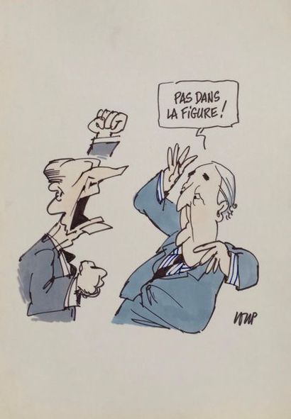 Jean-Jacques Loup, dit LOUP (1936-2015) Pas dans la figure : Chirac et Balladur

Dessin...