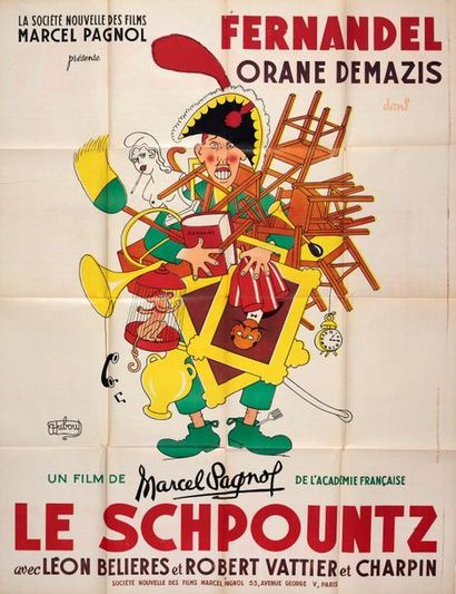 null Le Schpountz
Marcel Pagnol. 1952. Ressortie. DUBOUT Albert. Affiche lithographique....