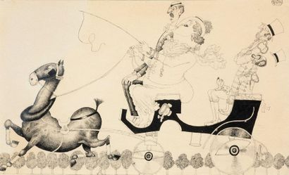 DUBOUT ALBERT Ceux de la Haute
Encre de Chine, signée, 1933. Paru dans Candide. (pliures)
Certificat...