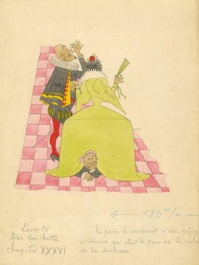 DUBOUT ALBERT * Don Quichotte
Encre de Chine et aquarelle, Tome IV, page 23, 1938.
Référence...