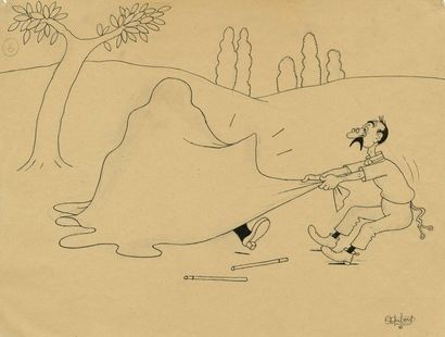 DUBOUT ALBERT * At the campsite VI Anatole is camping, 1945
India ink
Reference complete...