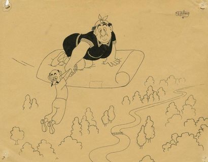 DUBOUT ALBERT * At the campsite XIV Anatole is camping, 1945
India ink
Reference...