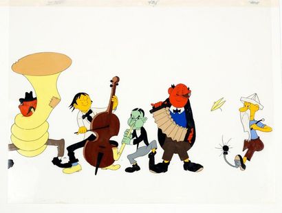 DUBOUT ALBERT For the cartoon
Lot of 6 cellulos for Anatole is camping. Gouache,...