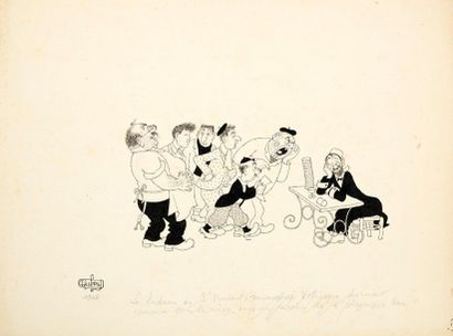 DUBOUT ALBERT Marius Unpublished
drawing. India ink signed, captioned, 1948.
Certificate...