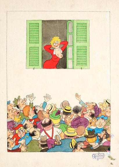 DUBOUT ALBERT Topaze
Mise en couleur, 1952. Certificat de Jean DUBOUT au dos, référence...
